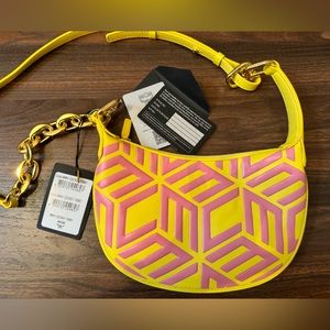 NWT MCM Mini Crescent Cubic Monogram Shoulder Bag